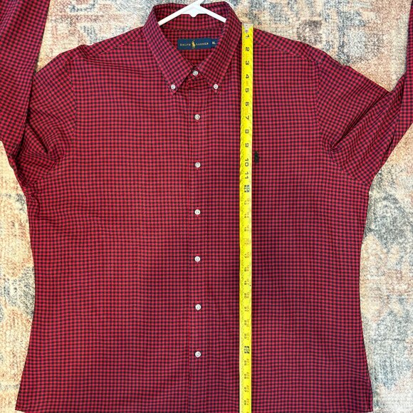 Ralph Lauren Polo Men's Classic Red/Black Gingham L/S Button-Down Shirt XL Pony - Picture 9 of 10